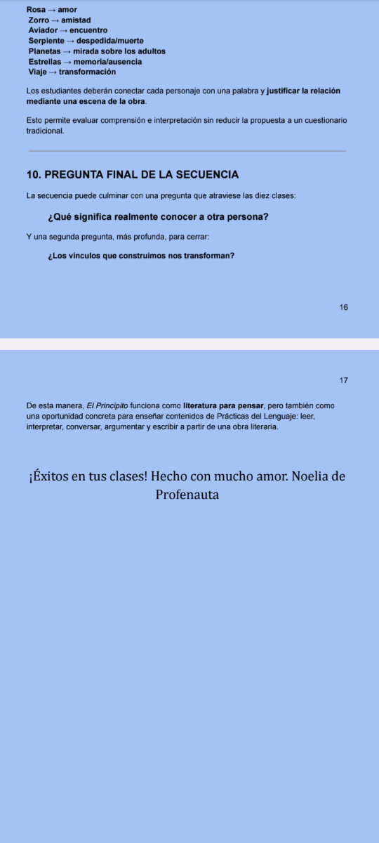 Producto - "El principito" Secuencia didáctica - 3