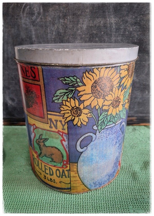 Producto - Lata Grande Vintage Estampado de arte