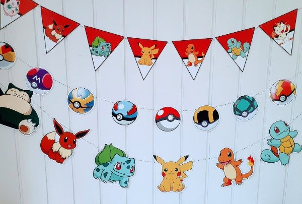 Producto - Pokemon Set X 3 Guirnaldas Banderin + Guirnalda