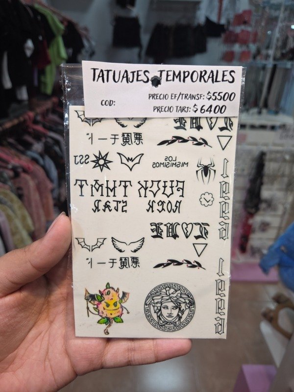 Producto - Tatuajes temporales Duki