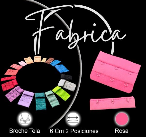 Producto - Gancho de tela Rosa 6 cm x 2 posiciones (por unidad)