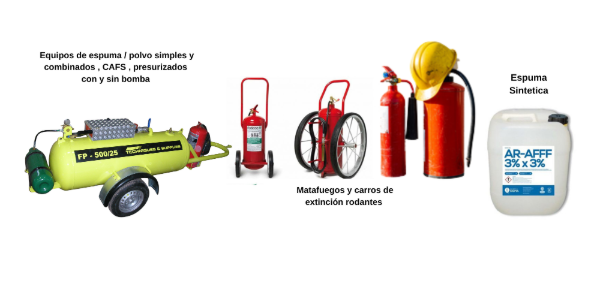 Producto - Equipos de espuma , matafuegos y agentes extintores