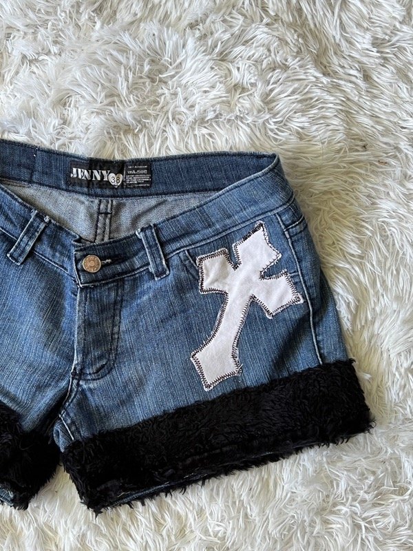 Mini short custom y2k talle 38/40 — imagen 2