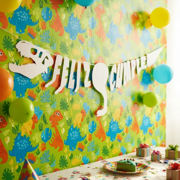 Producto - Banderin Dinosaurio FELIZ CUMPLE DIGITAL para imprimir