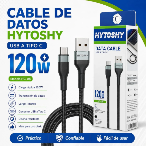 Producto - Cable Tipo C 120w HYTOSHY - 1