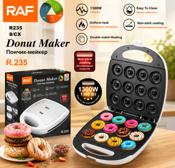 Producto - Máquina para 12 Mini Donas Antiadherente Raf-535