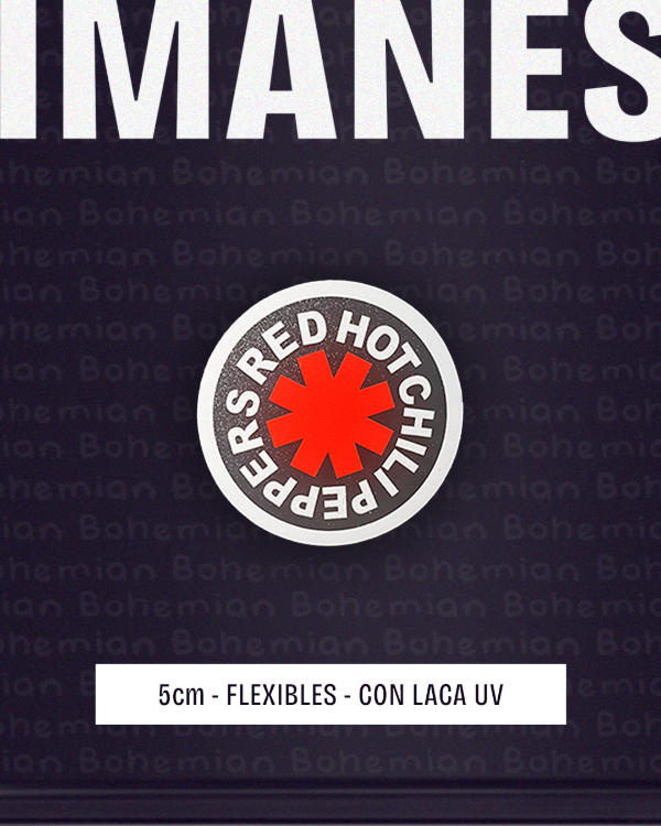 Producto - Iman RED HOY CHILLI PEPPERS con LACA UV - Red Hot Chilli Peppers