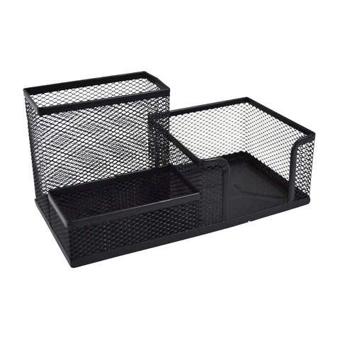 Producto - ORGANIZADOR DE ESCRITORIO MALLA METALICA NEGRA 20X10X10CM X1