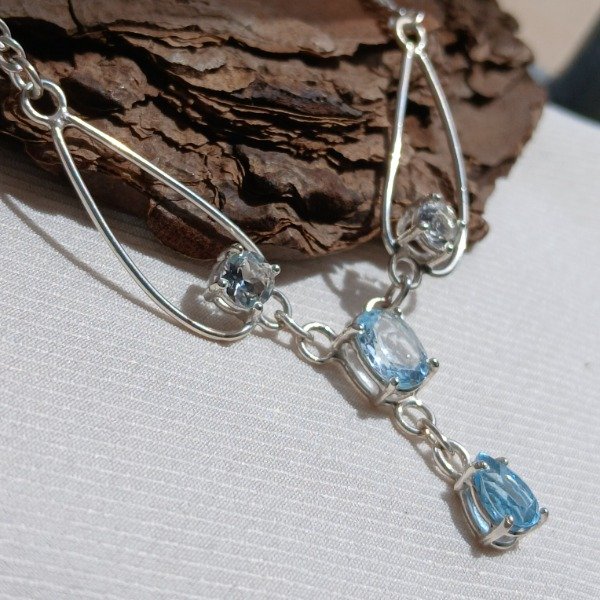 Producto - Gargantilla Plata 925 con topacios claros y azules