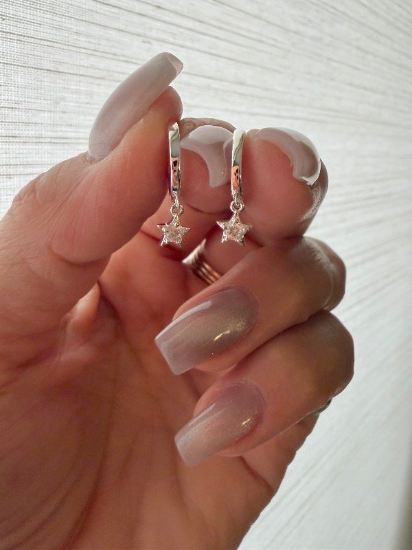 Producto - Argollitas 1,2 cm estrellita en plata 925