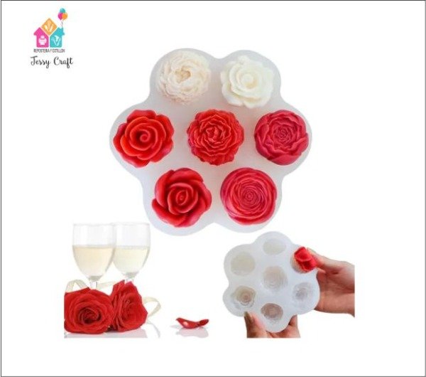 Producto - Molde de Silicona Mini Flores Rosas y Peonias (7) - cod. E7