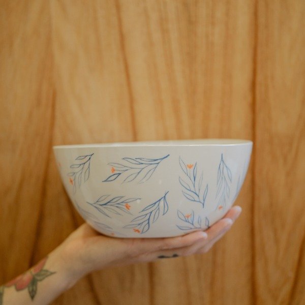 Producto - Ensaladera voy hojas azules