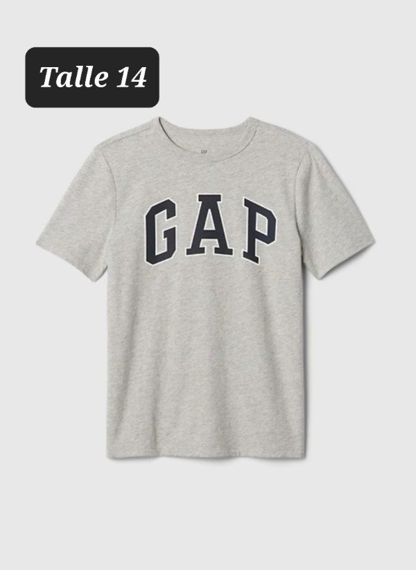 Remera manga corta gap talle 14 gris