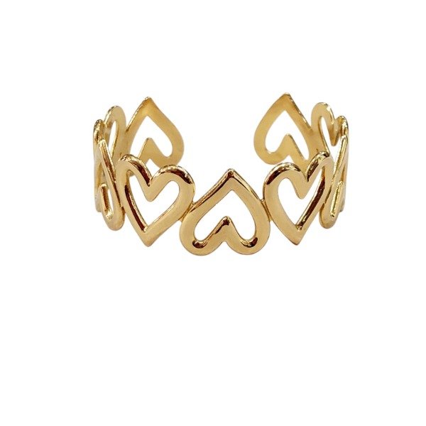 Producto - Esclava Acero Dorado Corazón
