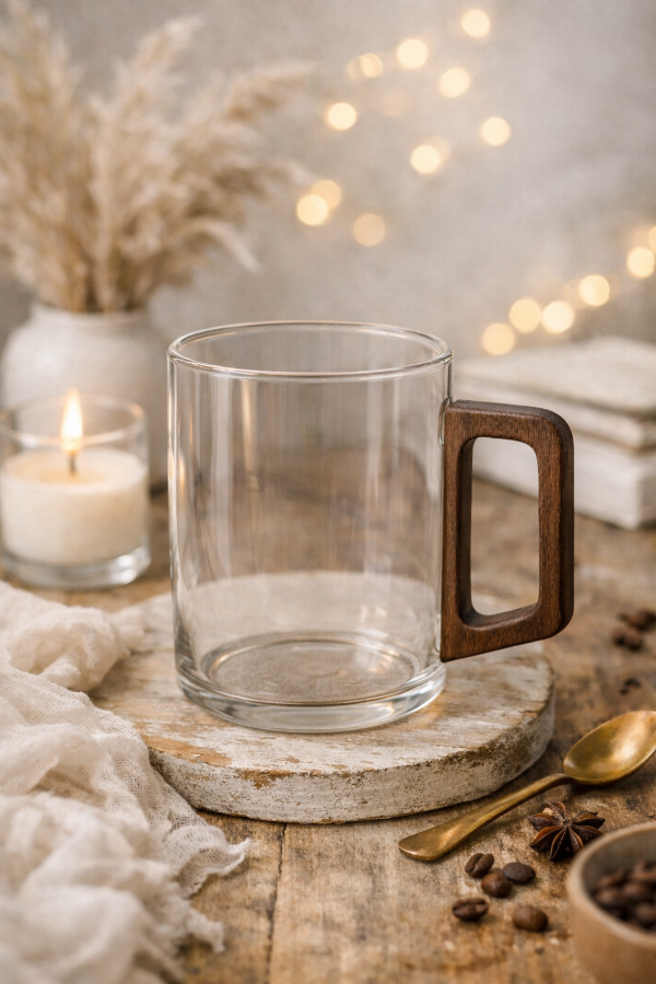 Producto - Taza de diseño con asa de madera