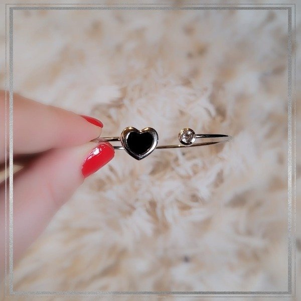 Producto - Esclava corazón y strass esmaltado
