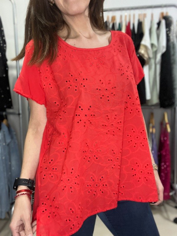 Producto - Remeras Importadas Broderie 32.725 Transfer 120 cm contorno - Roja