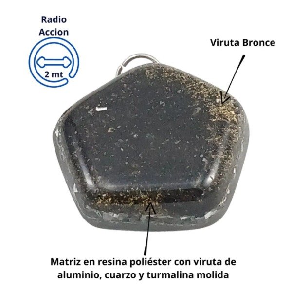 Producto - Dije pentagonal mini Turmalina negra