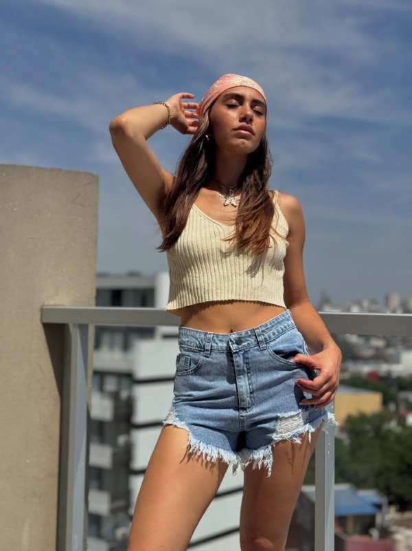 Producto - SHORT LALI AZUL DEFLECADO