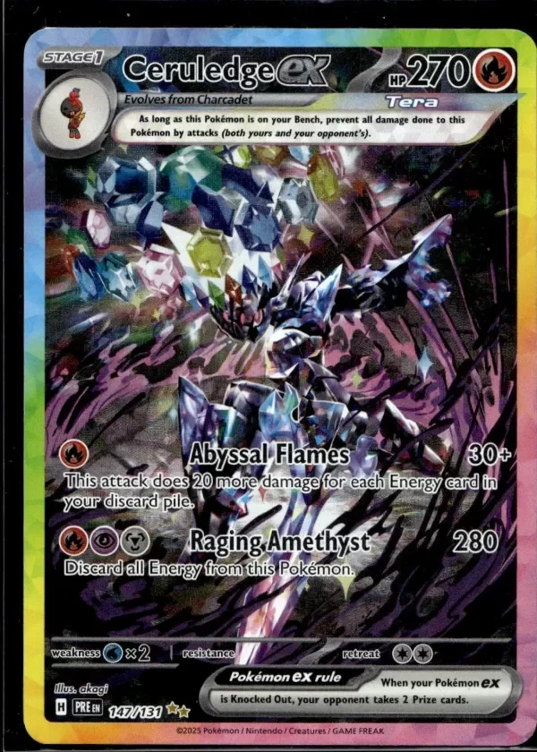 Producto - 2025 Pokemon Scarlet and Violet Prismatic Evolutions Ceruledge EX #147/131