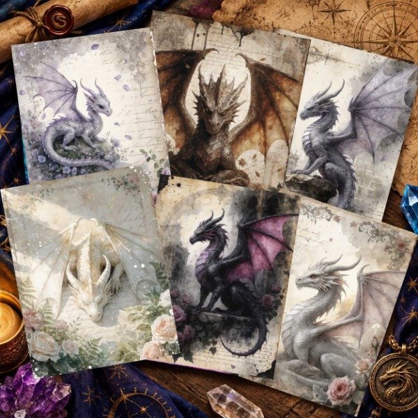 Producto - Kit de papeles: Dragon Fantasy - 0