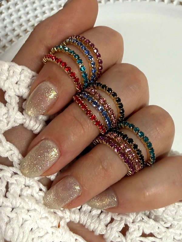 Producto - NF002 Anillo strass elastizado dorado