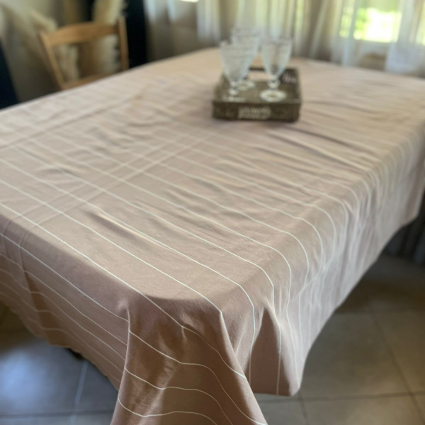 Producto - Mantel Tusor - Rayado Avellana