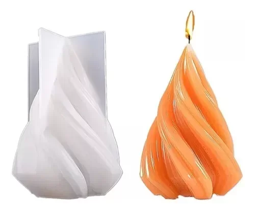 Producto - Molde Silicona Árbol Navidad Torneado Vela Resina Cemento