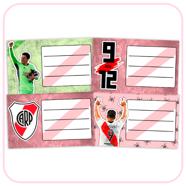 Producto - Kit Imprimible Etiquetas para Cuaderno RIVER PLATE