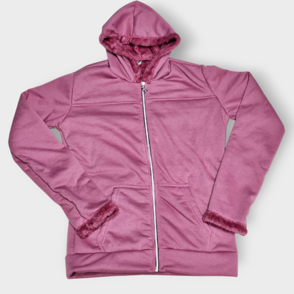 Producto - Campera Dama con peluche Rosa T2