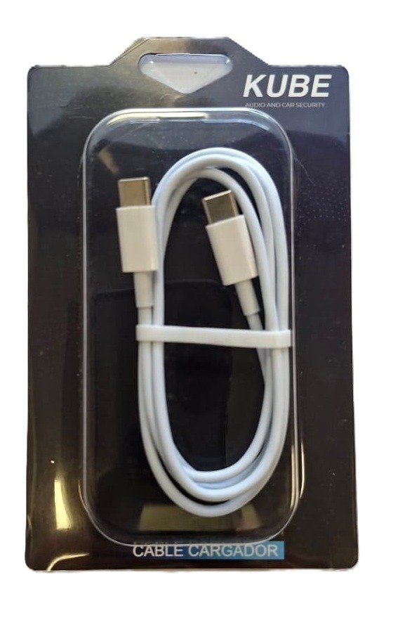 Producto - CABLE USB CARGADOR TIPO C A TIPO C 1MT BLANCO ANDROID IPHONE