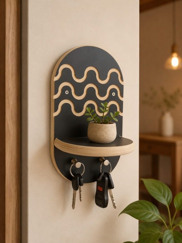 Producto - Portallaves con estante / Negro - 0