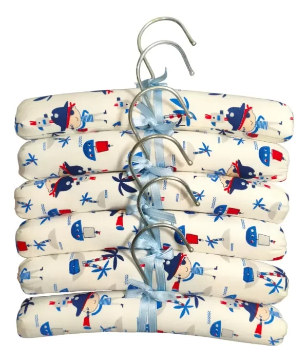 Producto - Percha De Tela Tapado Niño x6 Unidades Con Diseño 25 cm