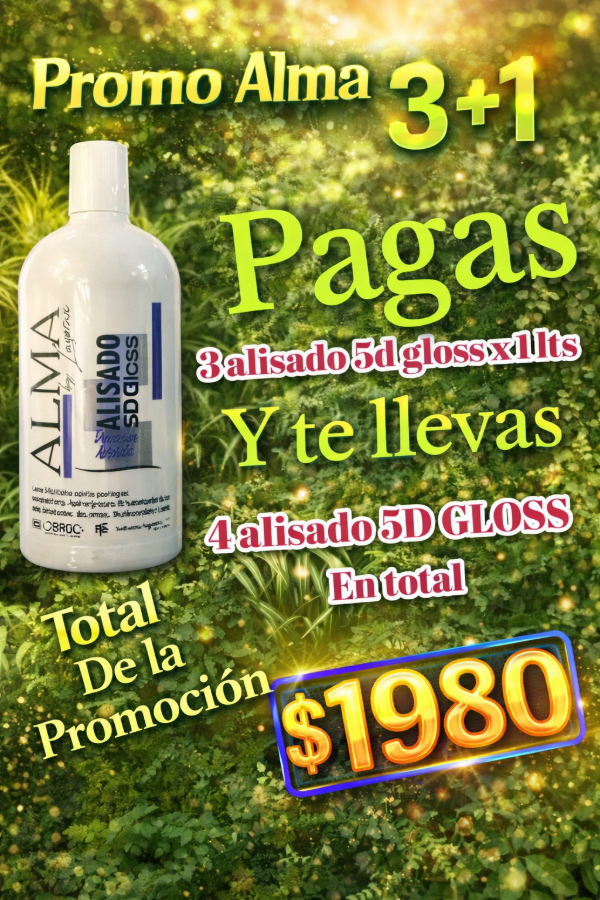 Producto - Promoción 3+1 en alisado 5d glossy línea alma