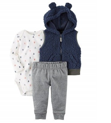 Producto - Trio Sherpa Bebe con Chaleco Azul