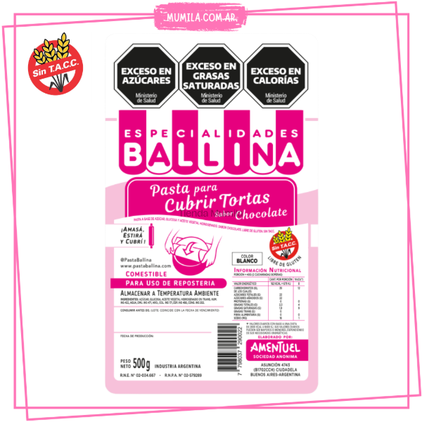 Producto - Pasta Ballina Blanca x500gr Pasta para cubrir tortas