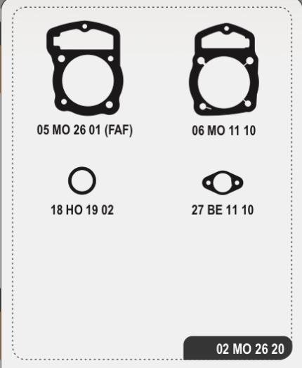 Producto - JUNTAS DE CABEZAL (CON ORING) MOTOMEL 250 (CADENERO) - ALFA