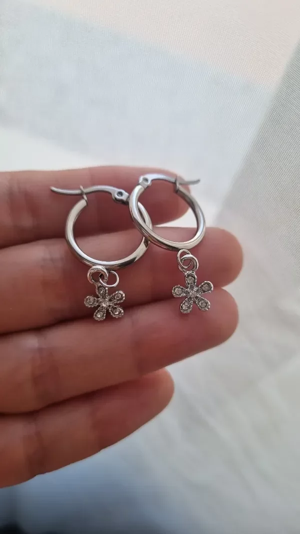Producto - Aros flor strass aq