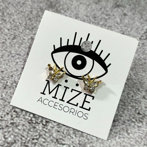 Producto - Aros Mariposa cubik acero dorado