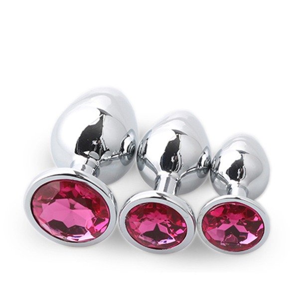 Producto - Butt Plug Strass Acero S Redondo (varios colores)