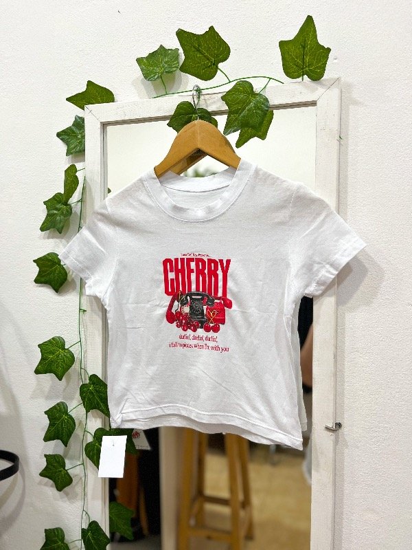 Producto - BabyTee cherry blanco