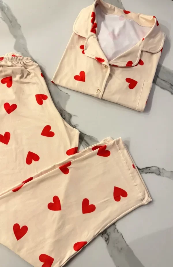 Producto - Camisero Corazones crema adultos manga corta - 2