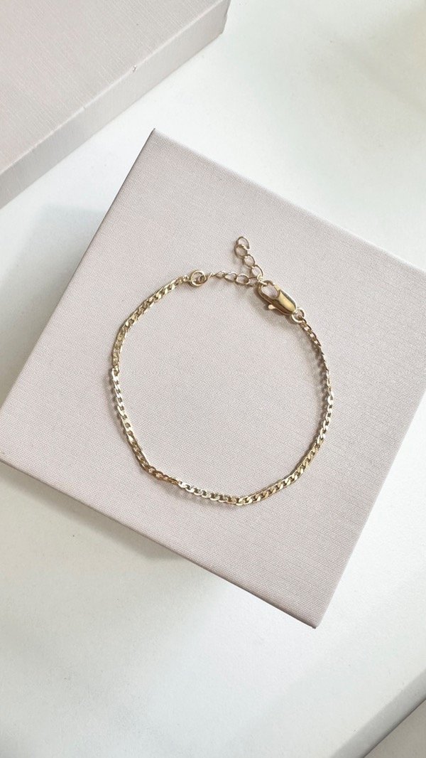 Producto - Pulsera Grumet infantil laminada en oro 18 k
