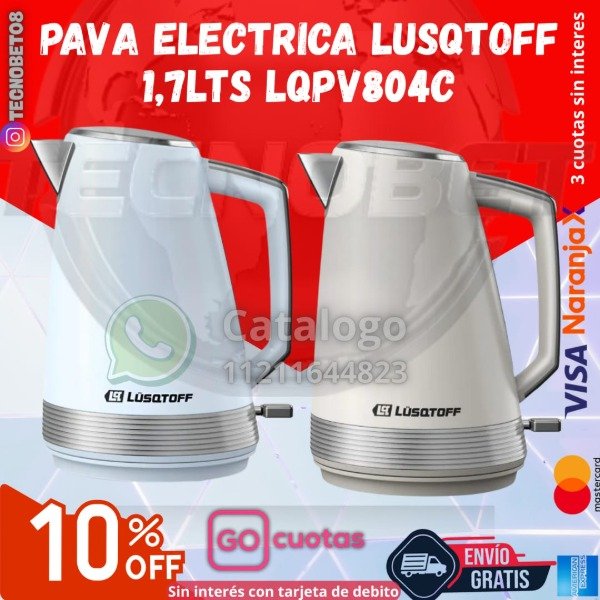 Producto - PAVA ELECTRICA LUSQTOFF 1,7LTS LQPV804C