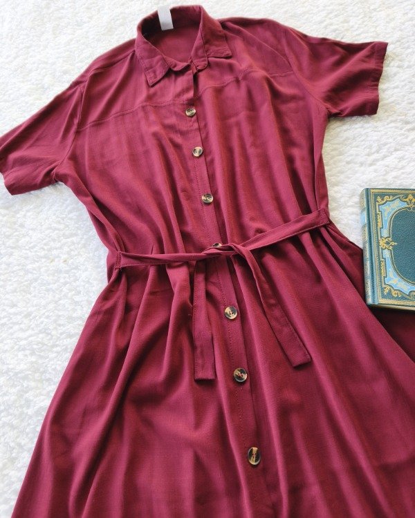 Vestido Camisero Bordó T5 — imagen 4