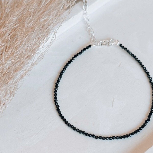 Producto - Pulsera Cristal Malena Negra Plata 925