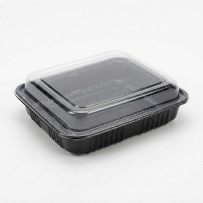 Producto - Bandeja Microondas Negra Con Tapa Banplast
