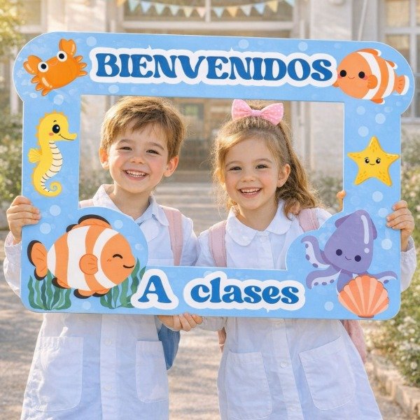 Producto - Kit decoración primer día de clases. Motivo animales del mar