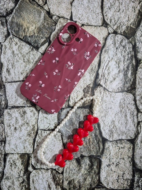 Producto - Funda tpu diseño flores Iphone 17 bordo