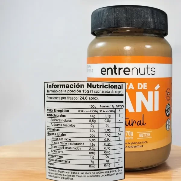 Producto - Pasta de Mani - 370gr ENTRENUTS - 4